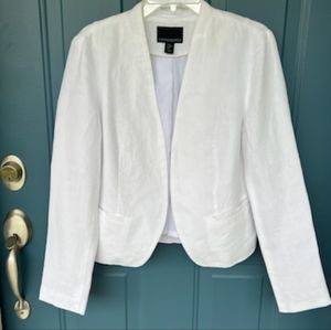CYNTHIA ROWLEY WHITE LINEN JACKET SIZE MEDIUM